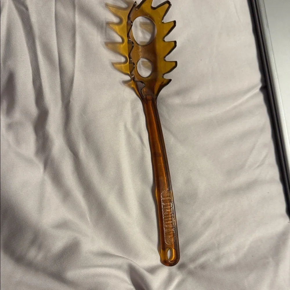 Vintage Ultratemp Amber Pasta Server